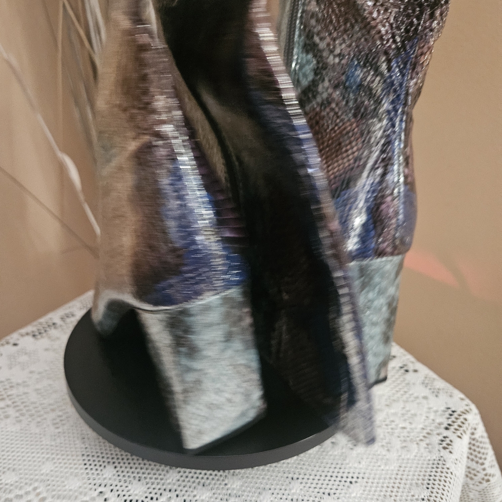 💞❤️🩹Women Wild Pair Metallic Snake-Print Boots - Iridescent Silver 8.5-NWOT🧡 - Picture 5 of 6